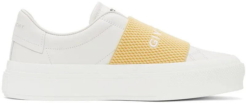 Givenchy White & Yellow City Sport Sneakers (BE0029E1BC111)