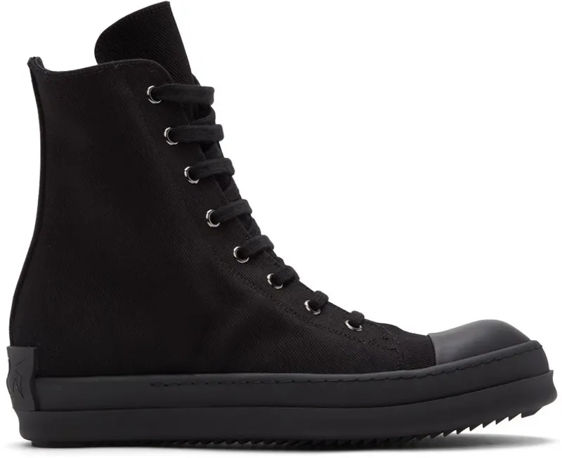 Rick Owens Drkshdw Black License Plate High Sneakers (DU01B7800 DMEH1)
