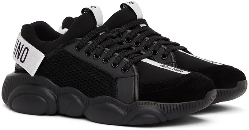 Moschino Black Strap Teddy Sneakers (MB15133G1E GJ1)