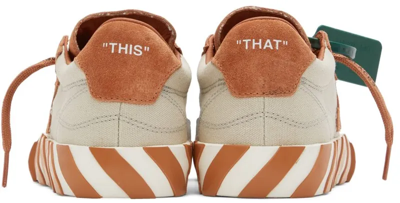 Off-White Brown & Beige Vulcanized Low-Top Sneakers (OWIA178S22LEA0016164)