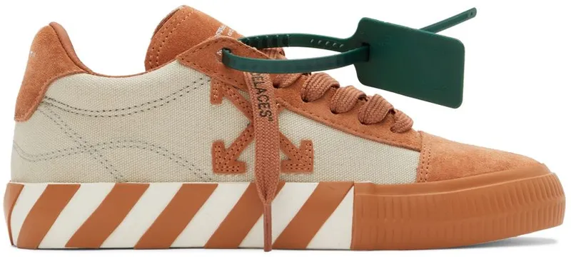 Off-White Brown & Beige Vulcanized Low-Top Sneakers (OWIA178S22LEA0016164)