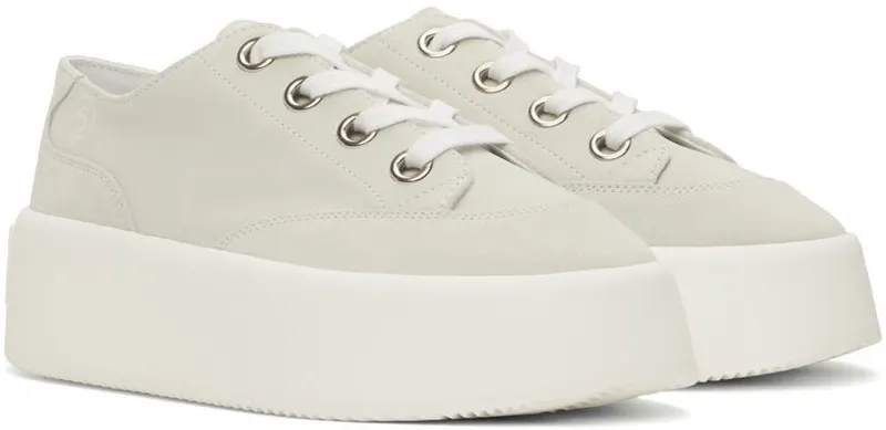 MM6 Maison Margiela Grey Suede Platform Sneakers (S59WS0162 PR047)