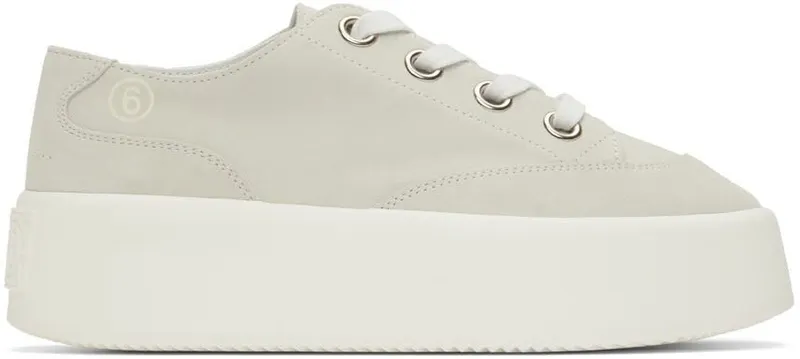 MM6 Maison Margiela Grey Suede Platform Sneakers (S59WS0162 PR047)