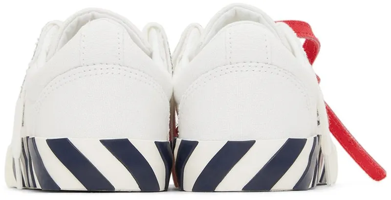 Off-White Kids White & Navy Vulcanized Sneakers (OBIA003S22FAB0010146)