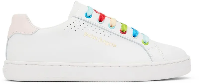 Palm Angels Kids White & Pink Palm 1 Sneakers (PGIA002S22LEA0020130)