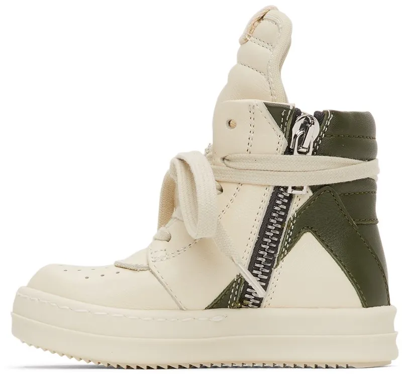 Rick Owens Baby Off-White Geobasket High Sneakers (BG02A1893 LMU 02A BG)