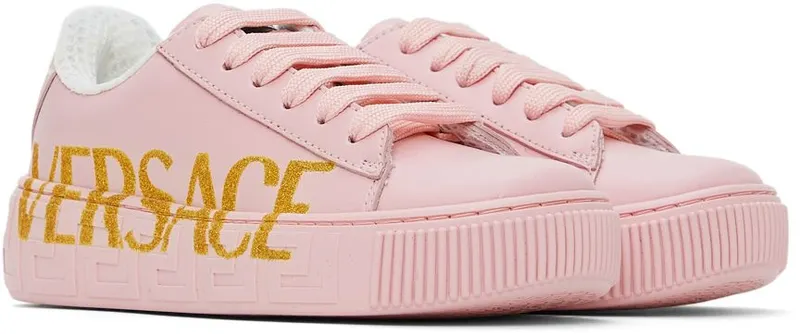 Versace Kids Pink Greca Sneakers (1000888_1A01169_2P500)