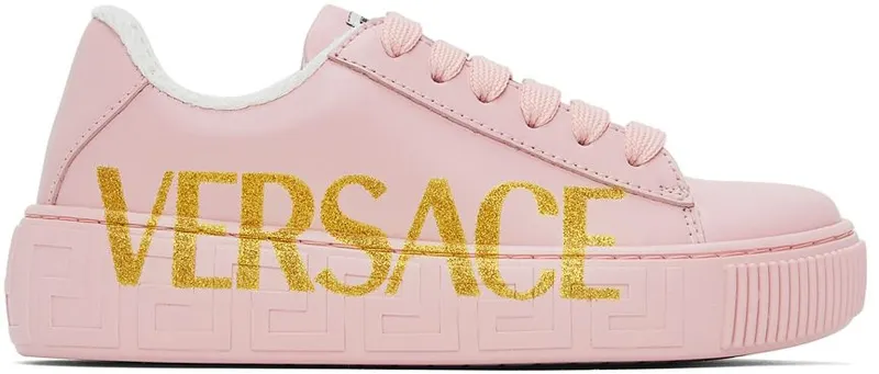 Versace Kids Pink Greca Sneakers (1000888_1A01169_2P500)