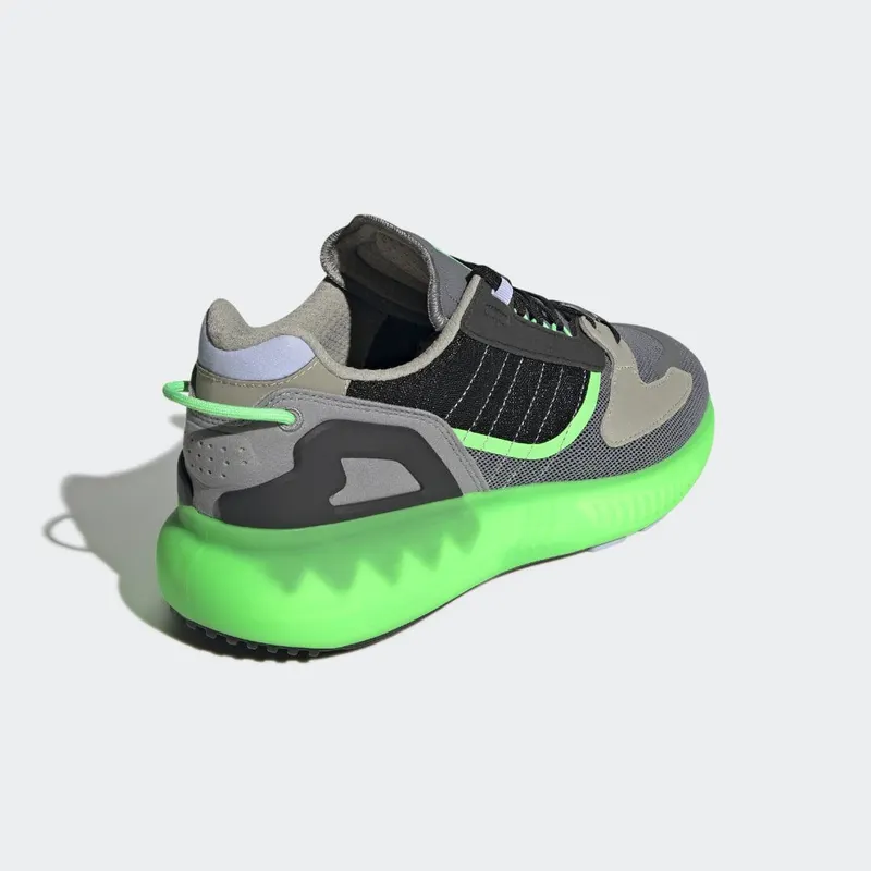 adidas ZX 5K BOOST Grey Three / Core Black / Screaming Green (GV7701)