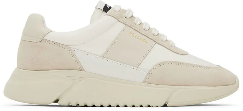 Axel Arigato White & Taupe Genesis Vintage Runner Sneakers (84077)