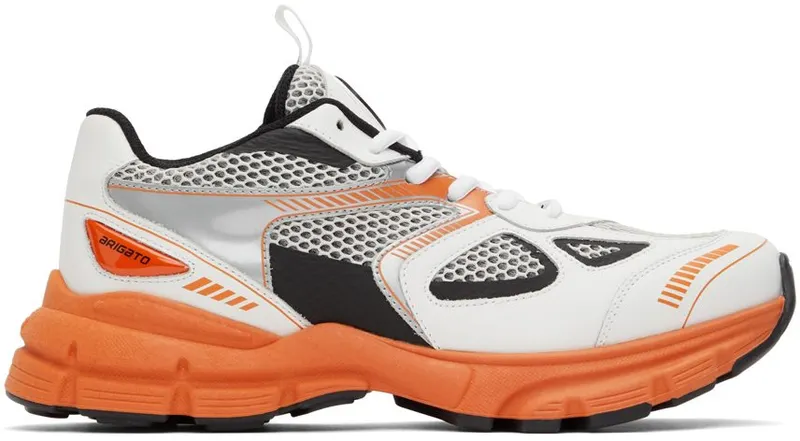 Axel Arigato White & Orange Marathon Runner Sneakers (F0158031)