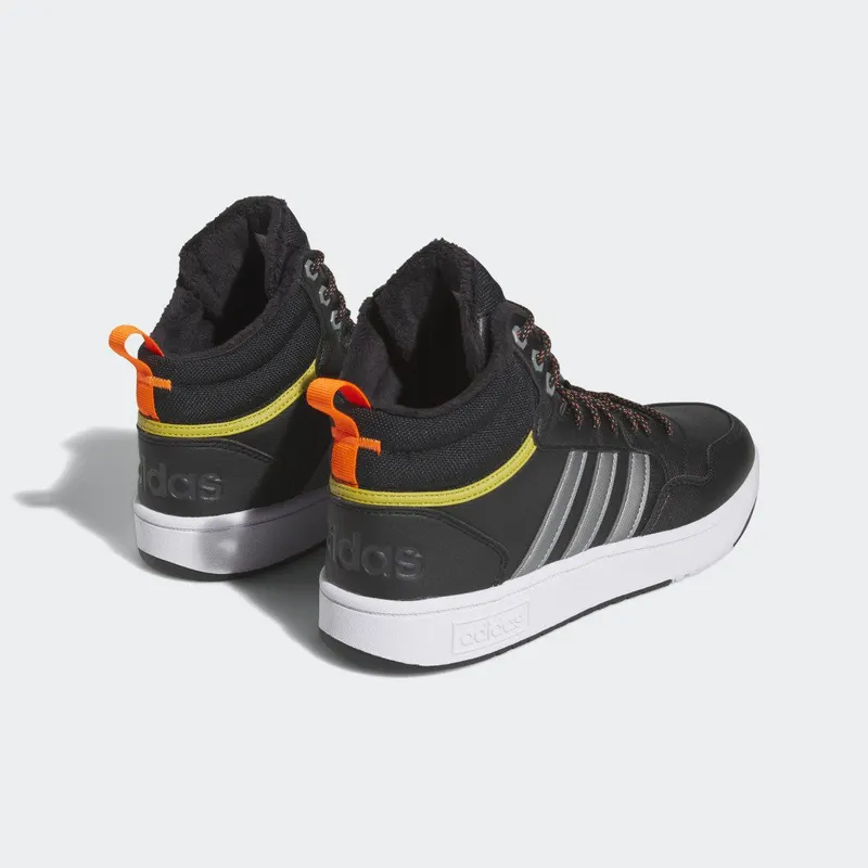adidas Hoops 3.0 Mid Lifestyle Basketball Classic Winterschoenen Core Black / Iron Metallic / Pulse Olive (HR1440)