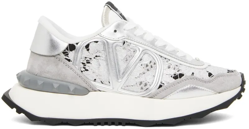 Valentino Garavani Silver Lacerunner Sneakers (XW2S0DY9FAK)