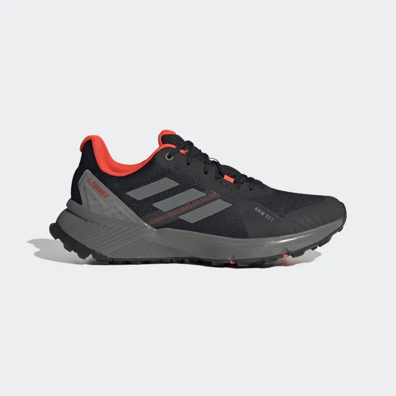 adidas Terrex Soulstride RAIN.RDY Trail Running Core Black / Grey Six / Solar Red (FZ3037)