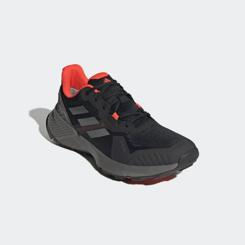 adidas Terrex Soulstride RAIN.RDY Trail Running Core Black / Grey Six / Solar Red (FZ3037)