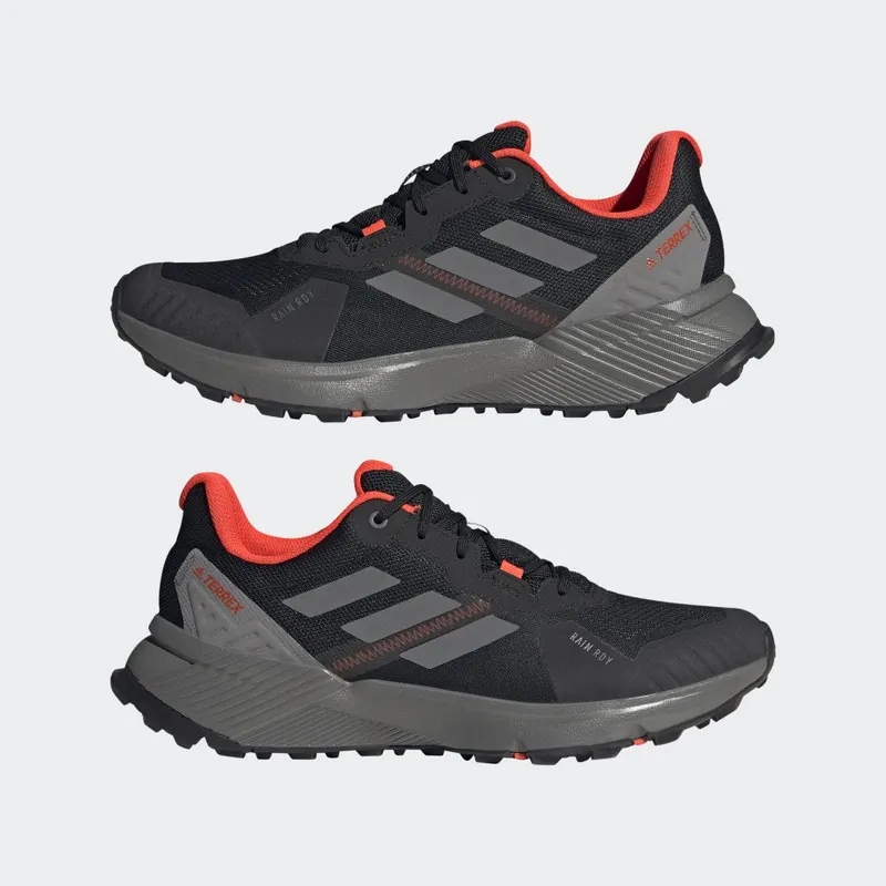 adidas Terrex Soulstride RAIN.RDY Trail Running Core Black / Grey Six / Solar Red (FZ3037)