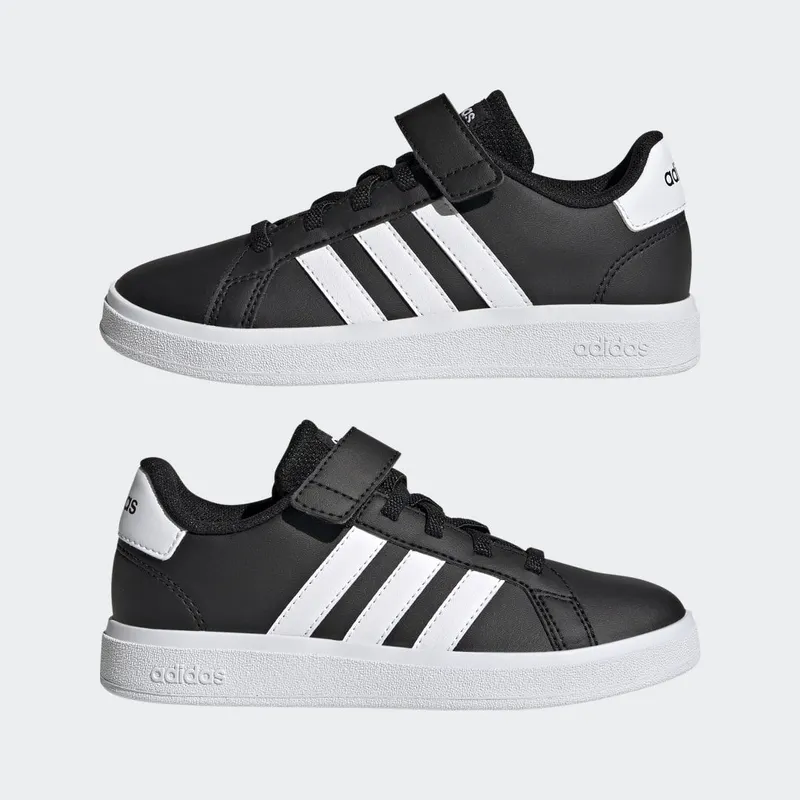 adidas Grand Court Lifestyle Court Elastic Lace and Top Strap Core Black / Cloud White / Core Black (GW6513)