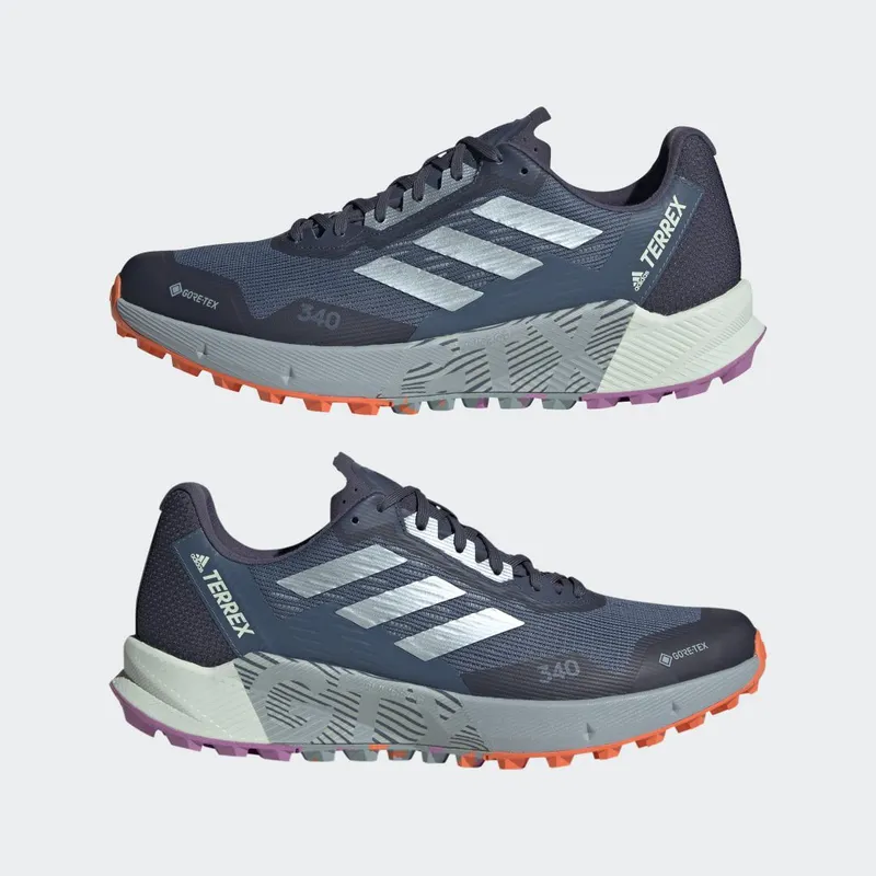 adidas Terrex Agravic Flow 2.0 GORE-TEX Trail Running Wonder Steel / Magic Grey / Impact Orange (GX8674)