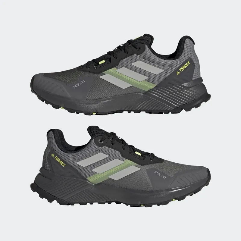 adidas Terrex Soulstride RAIN.RDY Trail Running Grey Four / Grey Two / Pulse Lime (GZ9032)