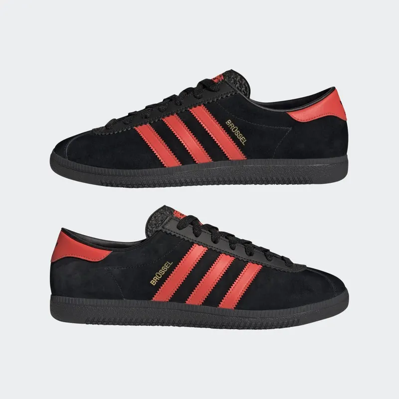 adidas Brussels Core Black / Bright Red / Gold Metallic (GZ2044)