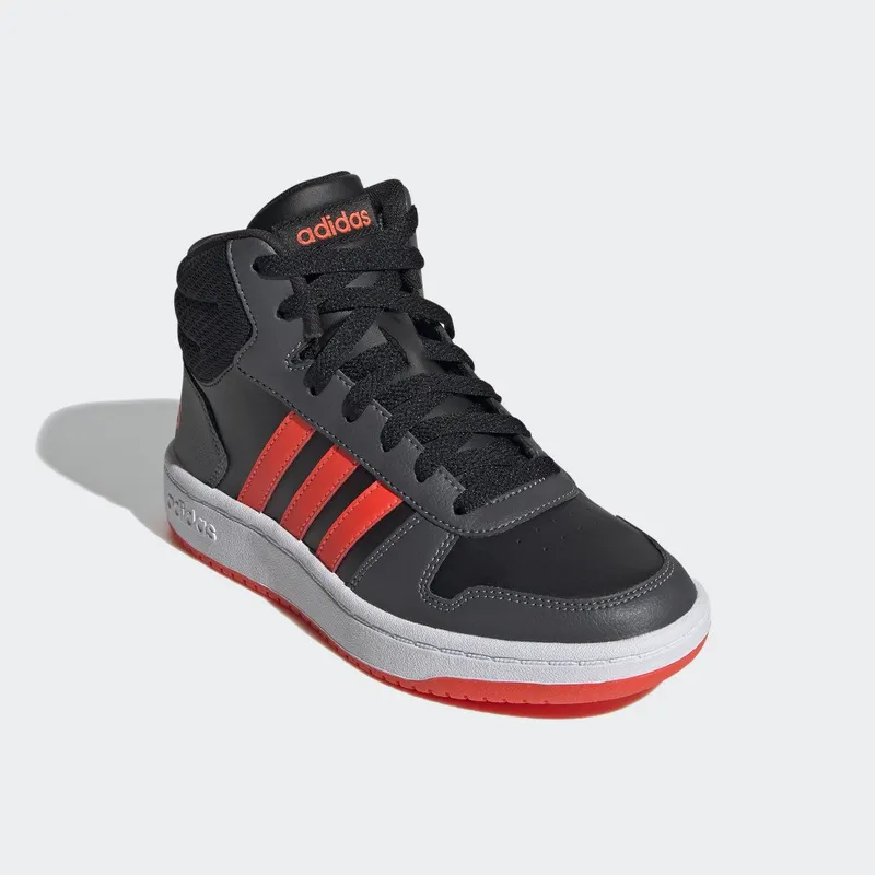 adidas Hoops 2.0 Mid Core Black / Solar Red / Grey Six (GZ7768)