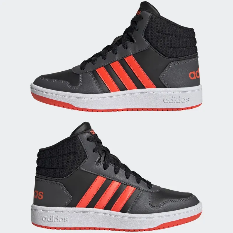 adidas Hoops 2.0 Mid Core Black / Solar Red / Grey Six (GZ7768)