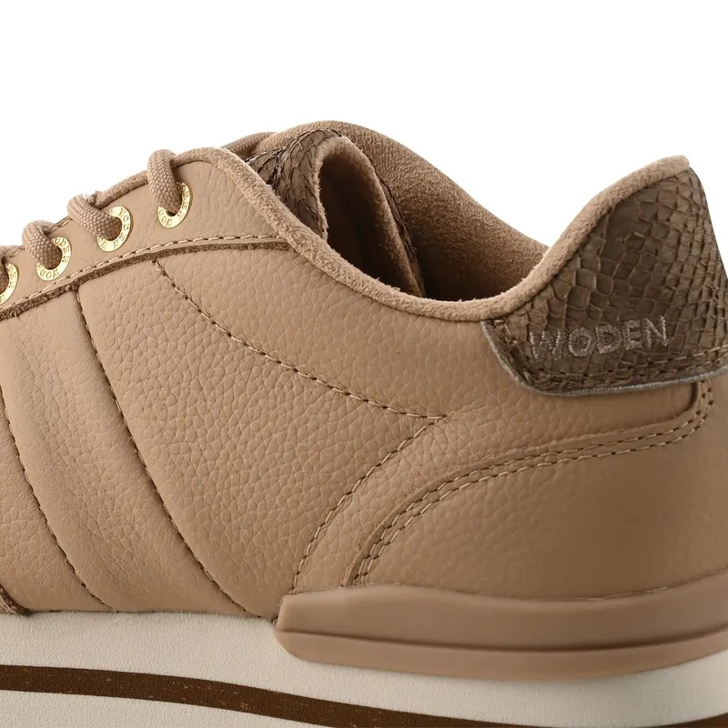 Woden Nora III Full Leather Plateau Coffee Cream (WL1755 852)