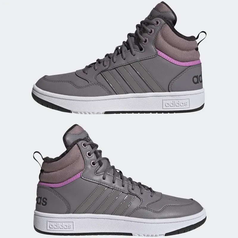adidas Hoops 3.0 Mid Lifestyle Basketball Classic Winterschoenen Trace Grey / Trace Grey / Purple (GZ6682)