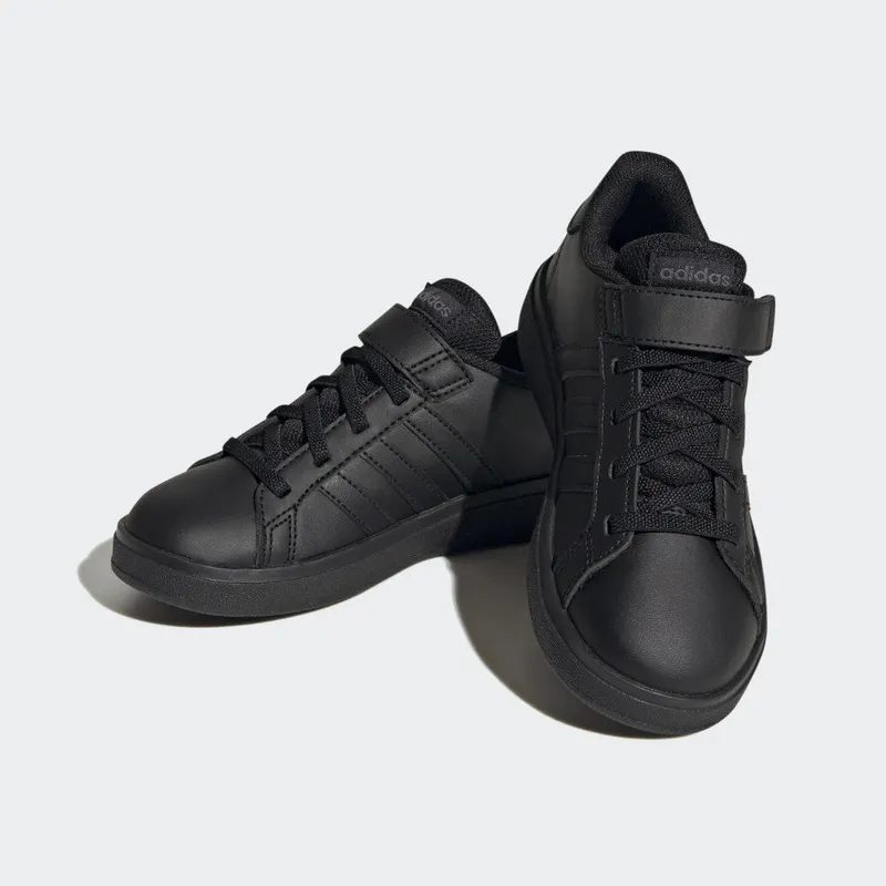 adidas Grand Court Lifestyle Court Elastic Lace and Top Strap Core Black / Core Black / Grey Six (FZ6161)