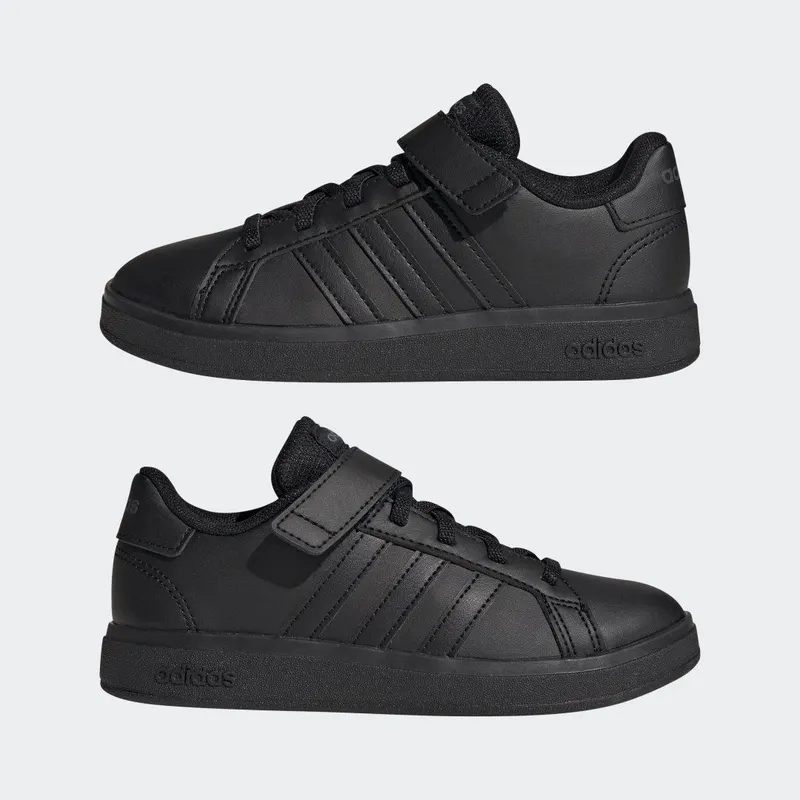 adidas Grand Court Lifestyle Court Elastic Lace and Top Strap Core Black / Core Black / Grey Six (FZ6161)