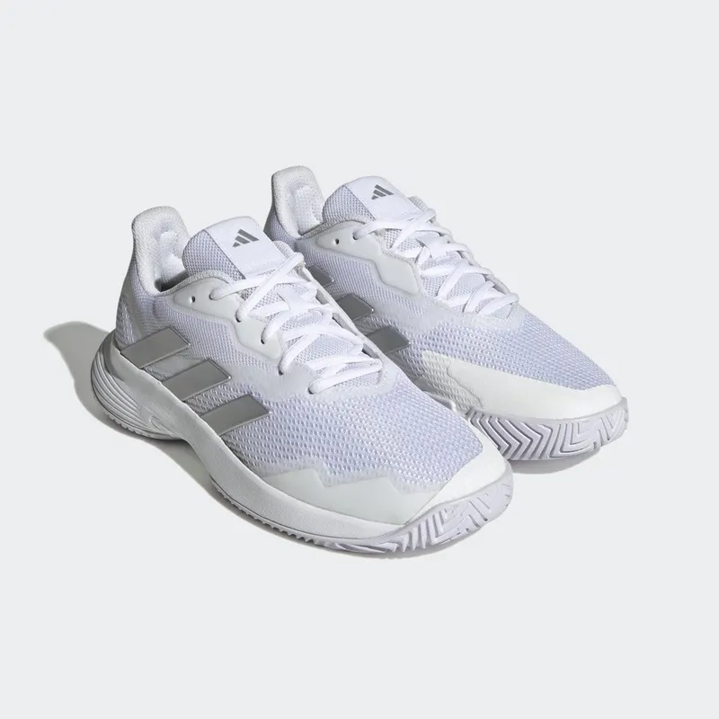adidas Courtjam Control Tennisschoenen Cloud White / Silver Metallic / Cloud White (HQ8473)