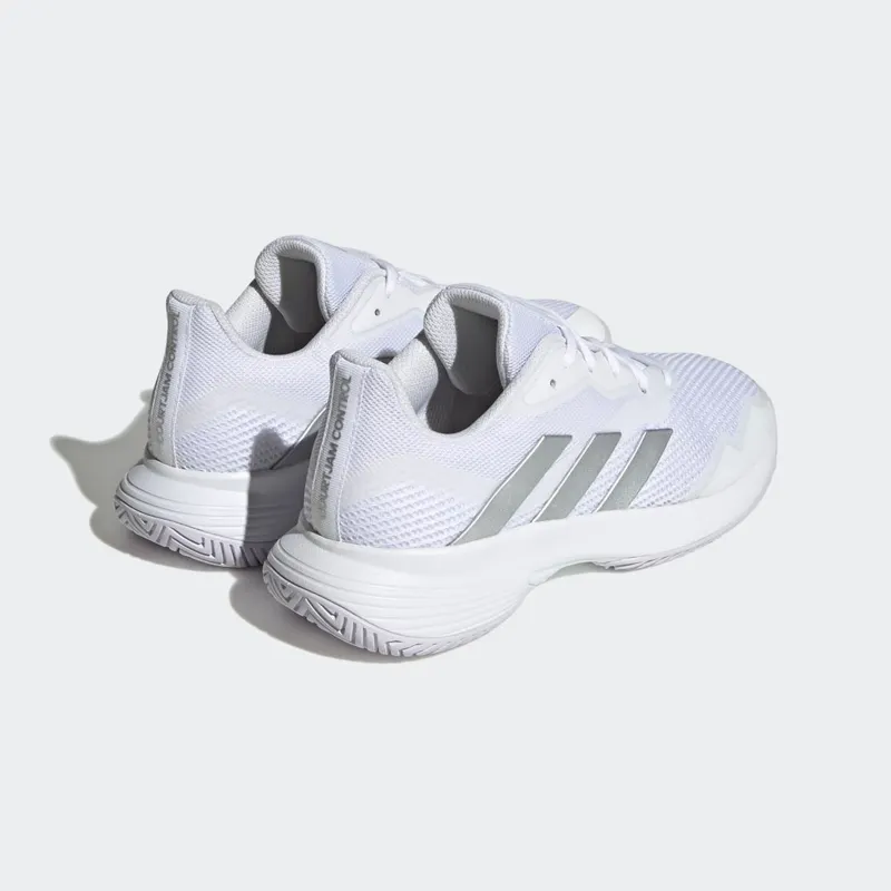 adidas Courtjam Control Tennisschoenen Cloud White / Silver Metallic / Cloud White (HQ8473)