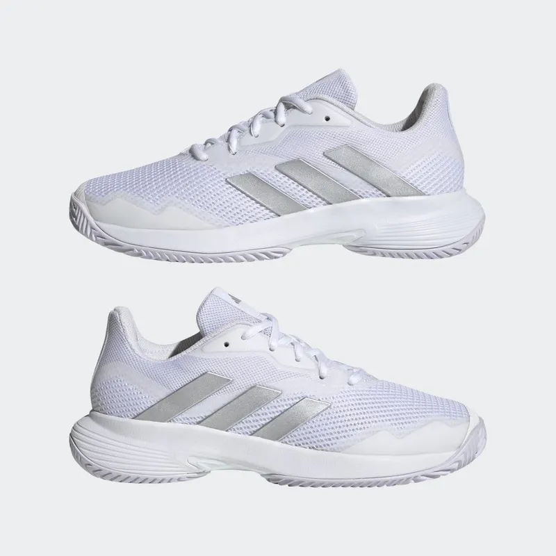 adidas Courtjam Control Tennisschoenen Cloud White / Silver Metallic / Cloud White (HQ8473)