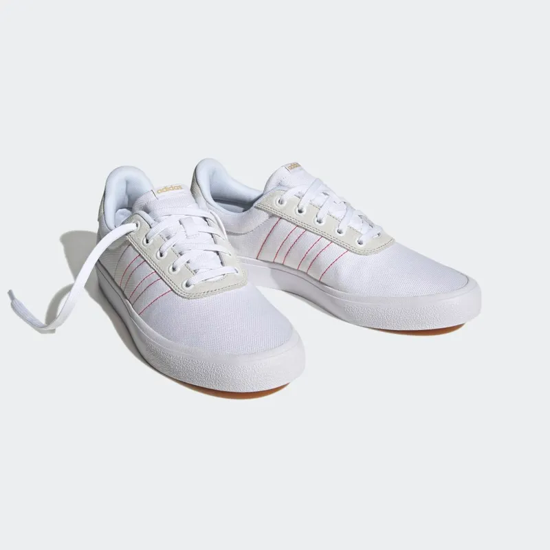 adidas Vulc Raid3r Lifestyle Skateboarding 3-Stripes Cloud White / Better Scarlet / Matte Gold (H06281)