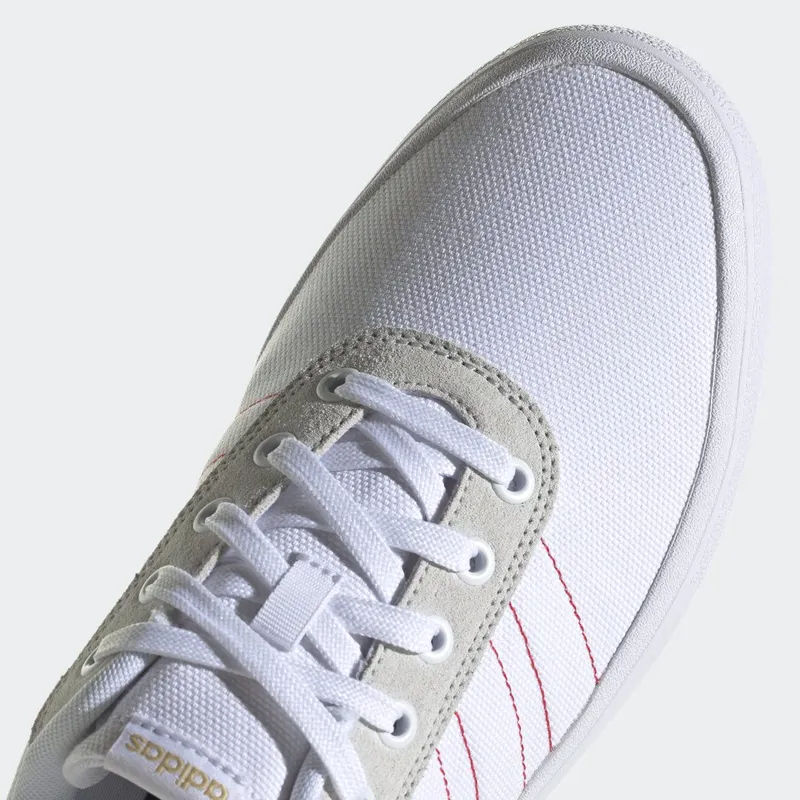 adidas Vulc Raid3r Lifestyle Skateboarding 3-Stripes Cloud White / Better Scarlet / Matte Gold (H06281)
