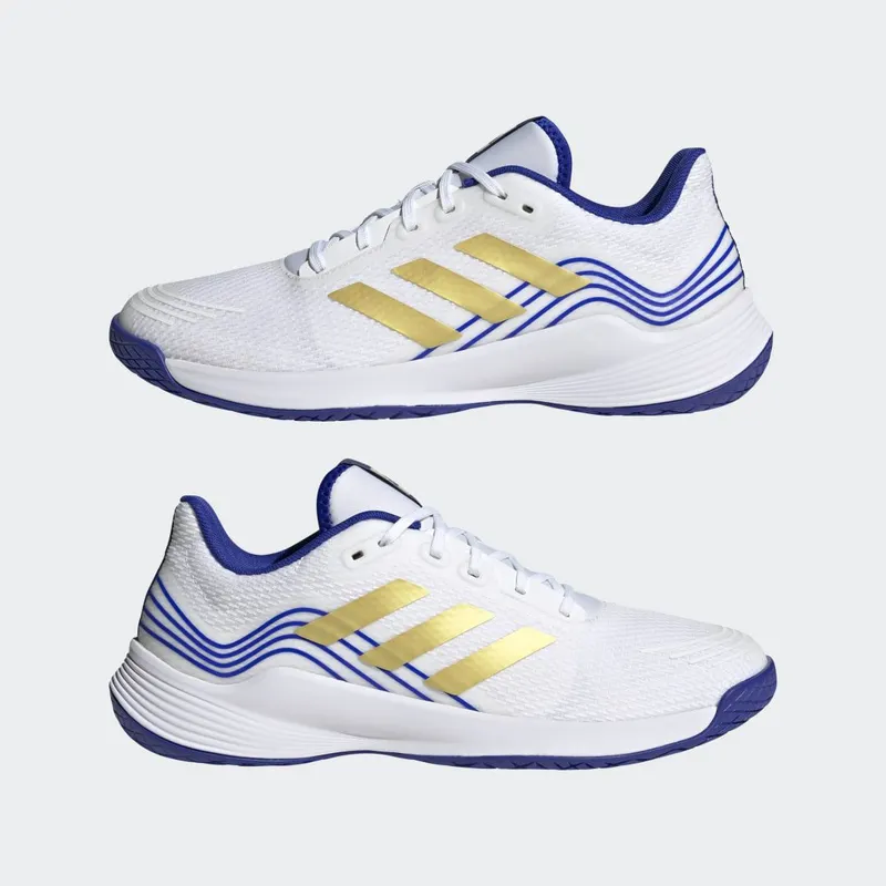 adidas Novaflight Volleybalschoenen Cloud White / Matte Gold / Lucid Blue (HQ3514)