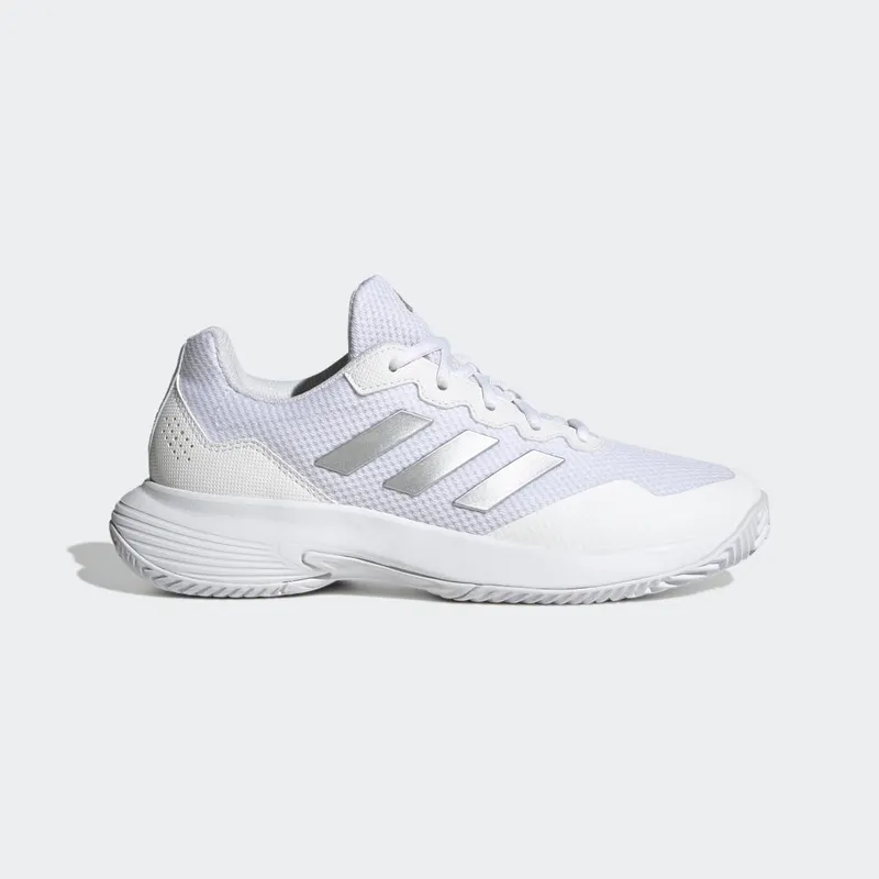 adidas Gamecourt 2.0 Tennisschoenen Cloud White / Silver Metallic / Cloud White (HQ8476)