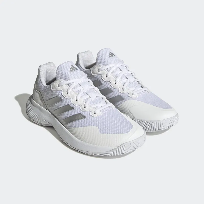 adidas Gamecourt 2.0 Tennisschoenen Cloud White / Silver Metallic / Cloud White (HQ8476)