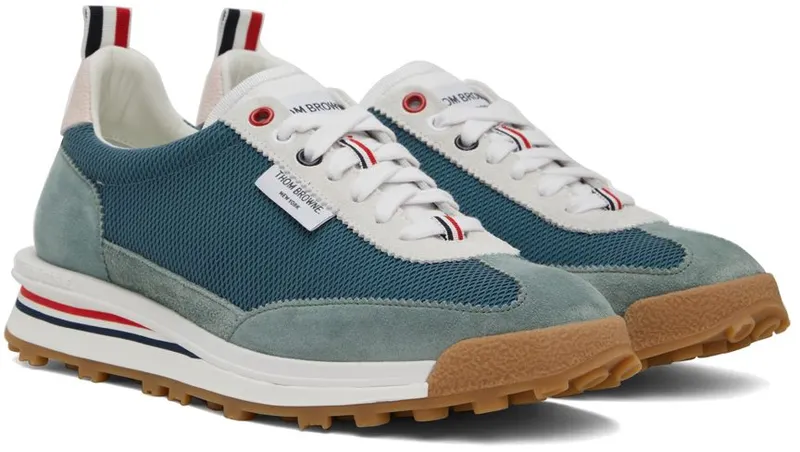 Thom Browne Blue Mesh Tech Runner Sneakers (MFD239A-06973)