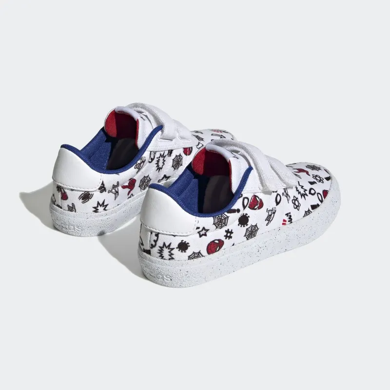 adidas adidas x Marvel VULCRAID3R Spider-Man Lifestyle Skateboarding met Klittenband Cloud White / Cloud White / Better Scarlet (HP7750)