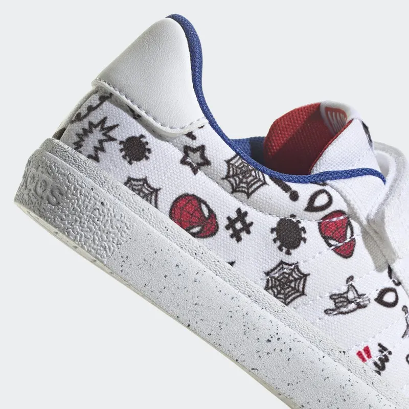 adidas adidas x Marvel VULCRAID3R Spider-Man Lifestyle Skateboarding met Klittenband Cloud White / Cloud White / Better Scarlet (HP7750)