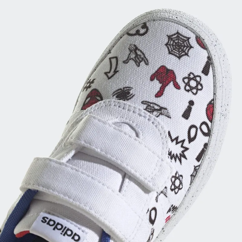 adidas adidas x Marvel VULCRAID3R Spider-Man Lifestyle Skateboarding met Klittenband Cloud White / Cloud White / Better Scarlet (HP7750)
