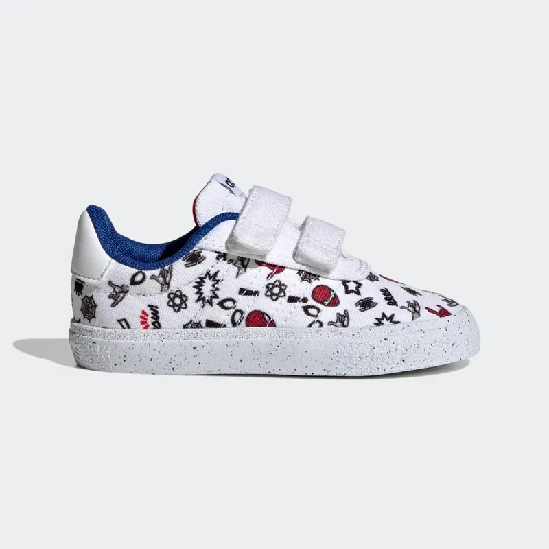 adidas adidas x Marvel VULCRAID3R Spider-Man Lifestyle Skateboarding met Klittenband Cloud White / Cloud White / Better Scarlet (HP7752)