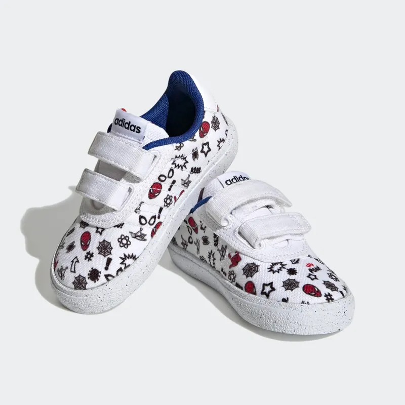 adidas adidas x Marvel VULCRAID3R Spider-Man Lifestyle Skateboarding met Klittenband Cloud White / Cloud White / Better Scarlet (HP7752)
