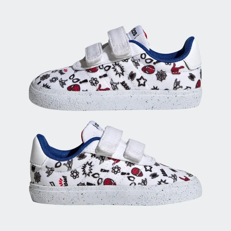 adidas adidas x Marvel VULCRAID3R Spider-Man Lifestyle Skateboarding met Klittenband Cloud White / Cloud White / Better Scarlet (HP7752)