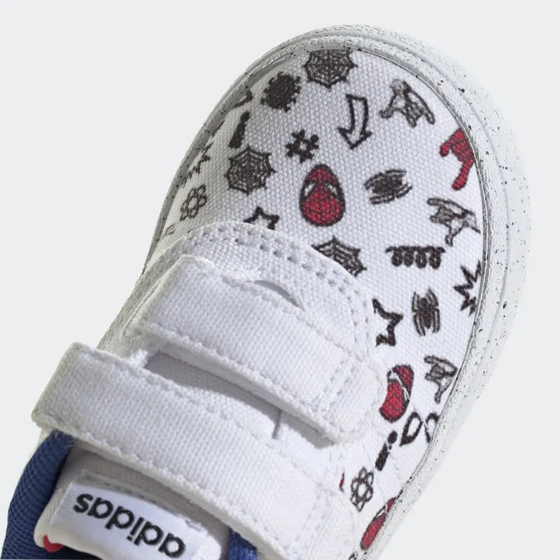 adidas adidas x Marvel VULCRAID3R Spider-Man Lifestyle Skateboarding met Klittenband Cloud White / Cloud White / Better Scarlet (HP7752)