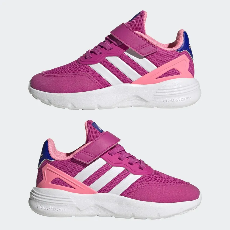 adidas Nebzed Lifestyle Running met Elastische Veters en Klittenband Lucid Fuchsia / Cloud White / Cloud White (HQ6148)