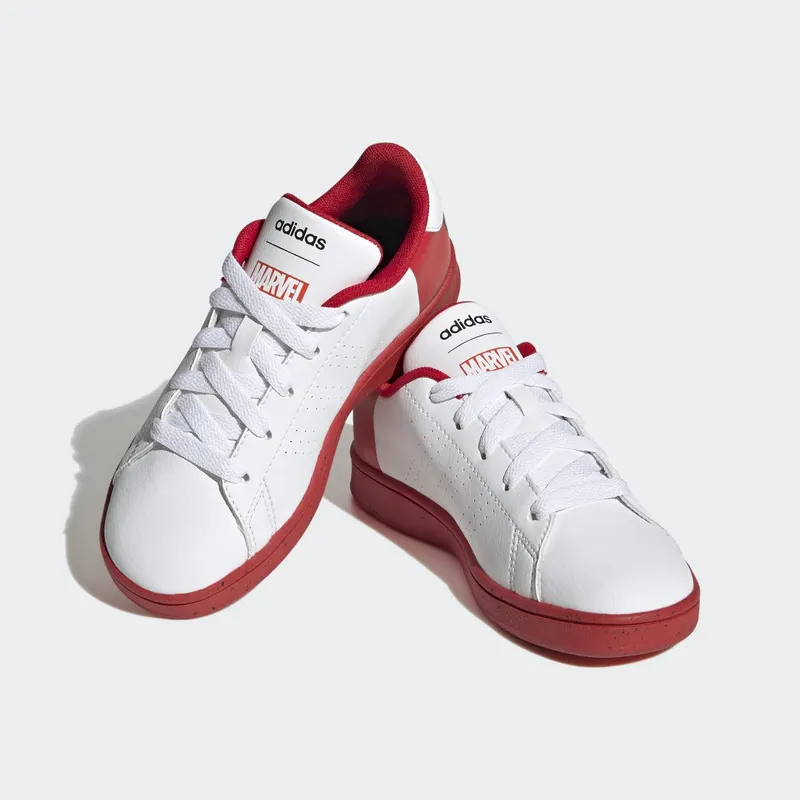 adidas adidas x Marvel Advantage Spider-Man Veterschoenen Cloud White / Cloud White / Better Scarlet (HQ8838)