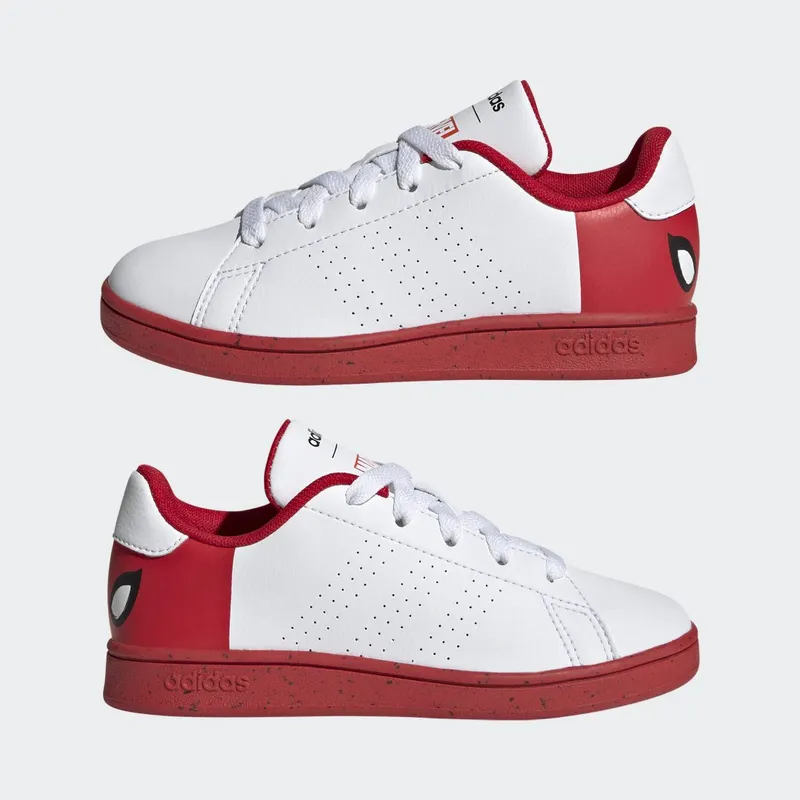 adidas adidas x Marvel Advantage Spider-Man Veterschoenen Cloud White / Cloud White / Better Scarlet (HQ8838)