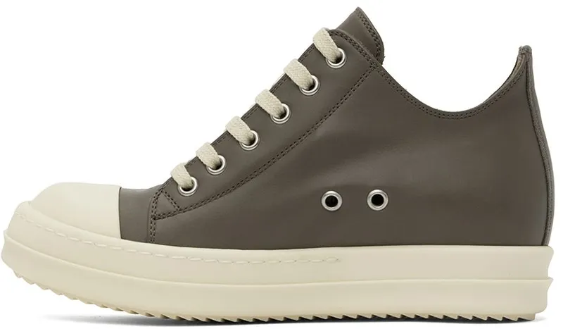 Rick Owens Gray Full Grain Low Sneakers (RP02B6891 LCG)